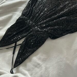 Black Sequins Flow Dress